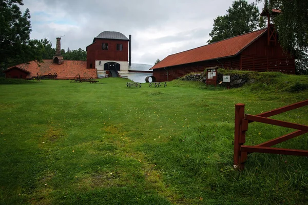 Meadow Old Buildings Sweden — Stock Photo, Image
