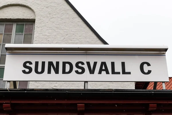 Schriftzug Sundsvall Auf Gebäude — Stockfoto