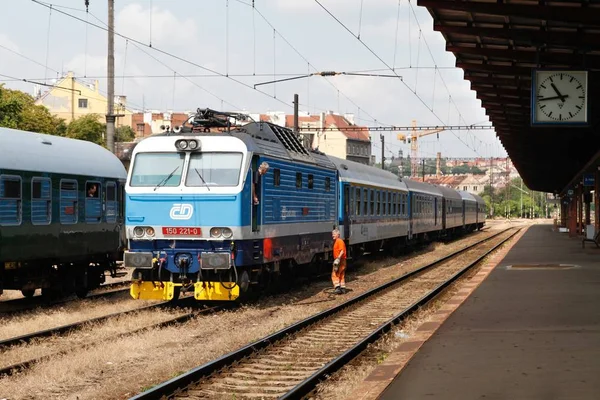 Train Sur Gare Prague Tchèque — Photo
