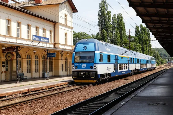 Train Sur Gare Prague Tchèque — Photo