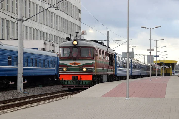 Gare Centrale Minsk Avec Trains Belarus — Photo
