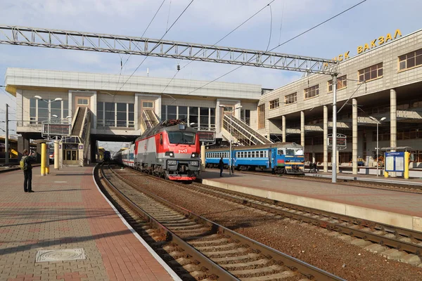 Minsk Central Station Trains Belarus — Stock Photo, Image