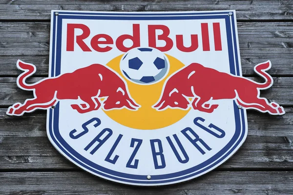 Зальцбург Австрія Жовтня 2017 Логотип Червоної Bull Arena — стокове фото