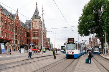 Amsterdam 'da Urban Street 'te insanlar, Hollanda 
