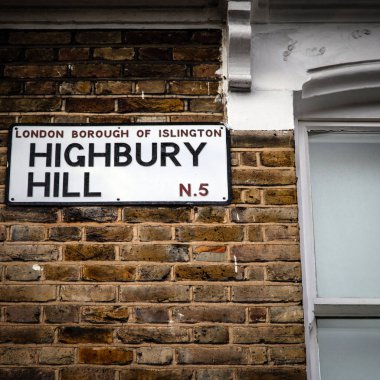 Londra 'da Arsenal Highbury ev nameboard, Ingiltere 