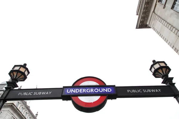 Sign London Underground England — Stock Photo, Image