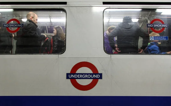 People Train London Underground England — Stock Photo, Image