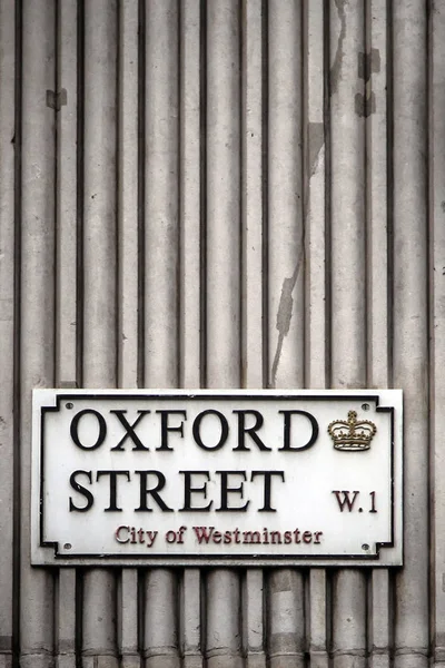 Oxford Street Nameboard Ścianie Londynie Anglia — Zdjęcie stockowe