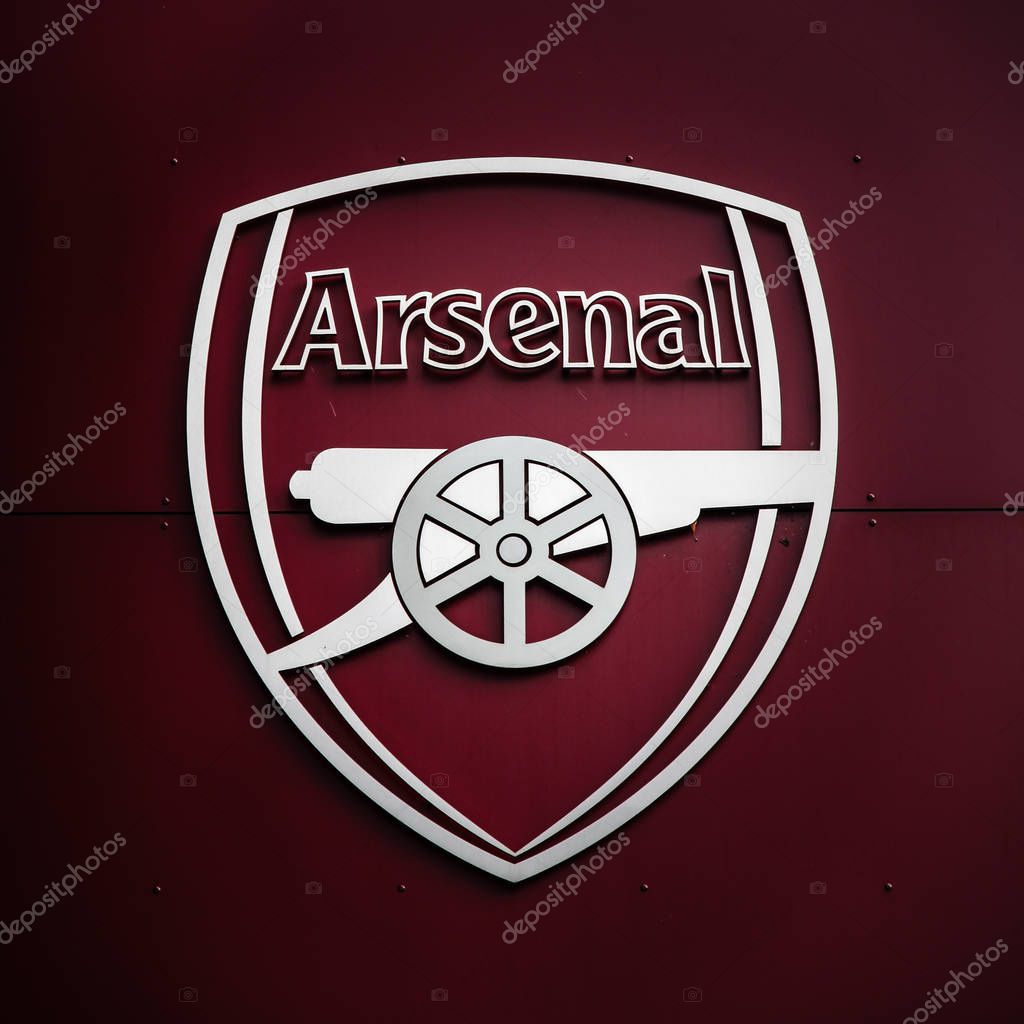 Close up view of Arsenal gunners logo