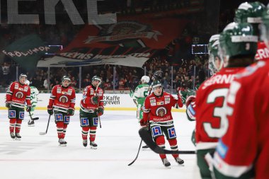 Göteborg, Isveç-30 Aralık 2018-Frolunda ve Rogle arasında Isveçli hokey ligi maçı 
