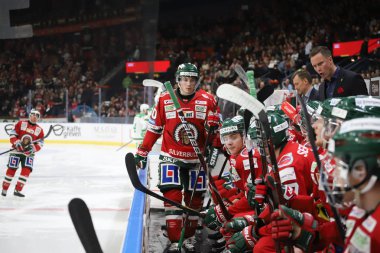 Göteborg, Isveç-30 Aralık 2018-Frolunda ve Rogle arasında Isveçli hokey ligi maçı 