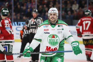 Göteborg, Isveç-30 Aralık 2018-Frolunda ve Rogle arasında Isveçli hokey ligi maçı 