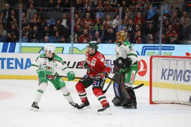 Göteborg, Isveç-30 Aralık 2018-Frolunda ve Rogle arasında Isveçli hokey ligi maçı 