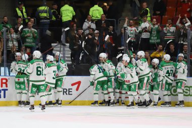 Göteborg, Isveç-30 Aralık 2018-Frolunda ve Rogle arasında Isveçli hokey ligi maçı 