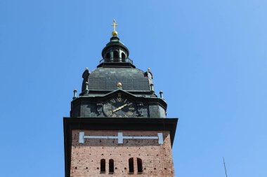 İskandinav tuğla gotik tarzı, Strangnas, İsveç güzel lutheran katedral kilisesi Piskoposluk görünümü