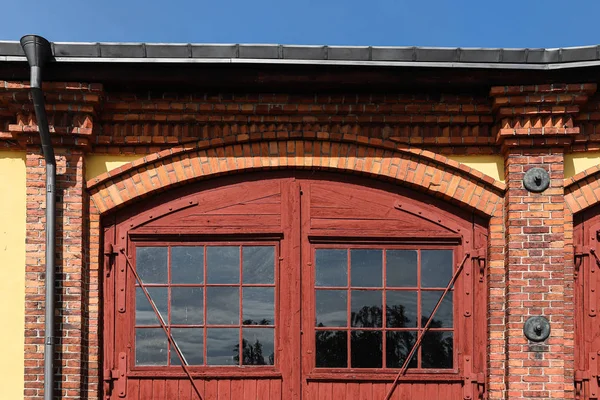 Open Doors Old Roundhouse Sweden — Stock Photo, Image