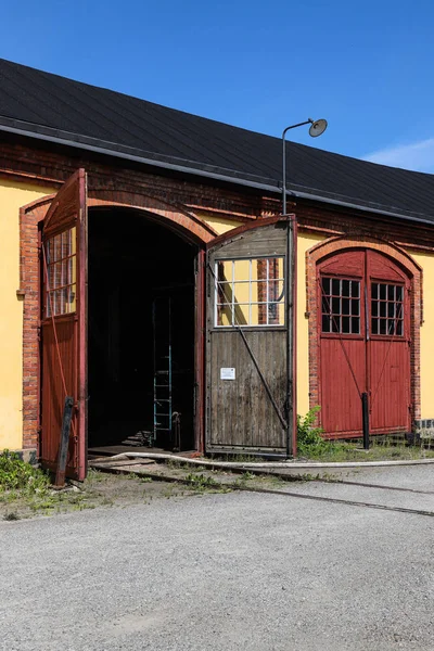 Open Doors Old Roundhouse Sweden — Stock Photo, Image