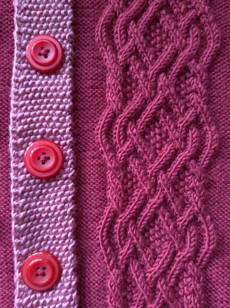 Closeup Růžový Pletený Svetr — Stock fotografie