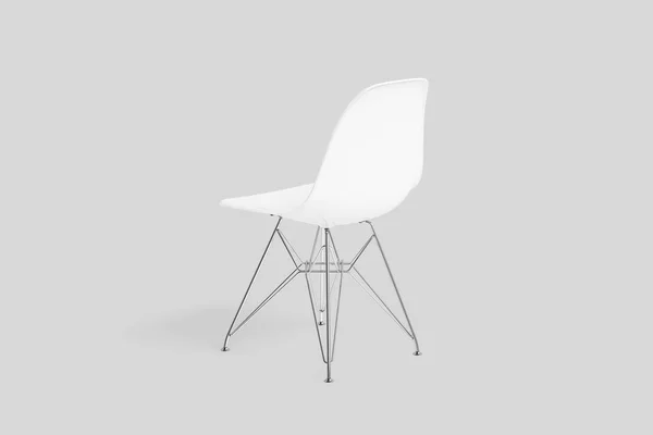 White Chair Mock Isolated Light Gray Background Rendering Realistic — Stock Photo, Image