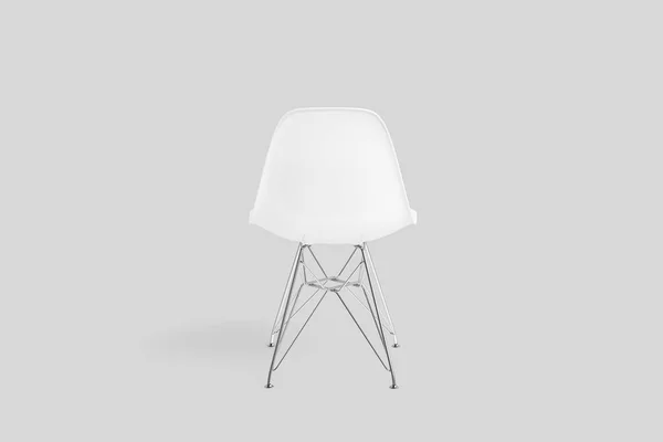 White Chair Mock Isolated Light Gray Background Rendering Realistic — Stock Photo, Image