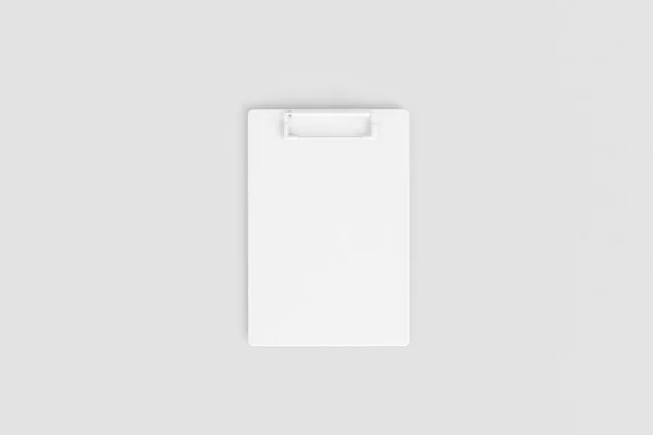 White Clipboard Isolated Light Gray Background Rendering — Stock Photo, Image