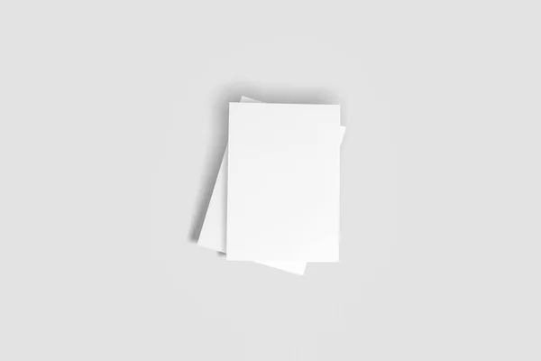 Lençóis Brancos Modelo Nota Papel Vazio Realista Formato Com Sombras — Fotografia de Stock
