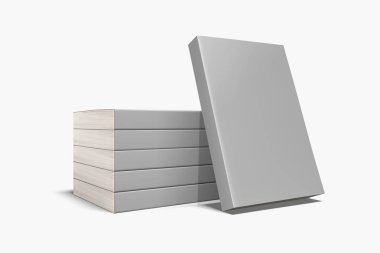 Ciltli kitap şablon boş kitap mockup tasarım anlamları, 3d render için. Boş gri kitap kapağı yumuşak gri arka plan üzerinde. Kırpma yolu ile izole.