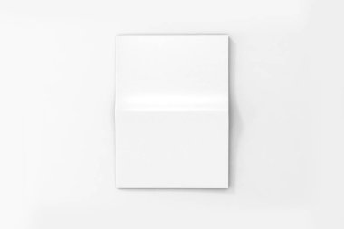 Boş gazete sahte yumuşak gri arka plan üzerinde 3d illüstrasyon izole şablon