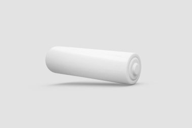 Pil Mock-up yumuşak gri arka plan üzerinde izole. 3D render.