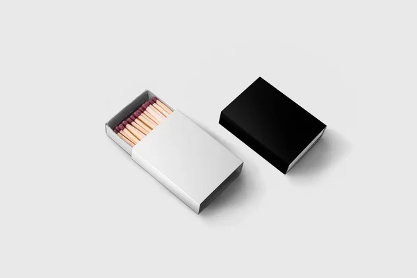 Matches box Mock-up isolated on soft gray background. Empty paper match box packaging mockup isolated. — Stock Image Matches Box Mock Isolated Soft Gray Background Empty Paper Match Stock Image