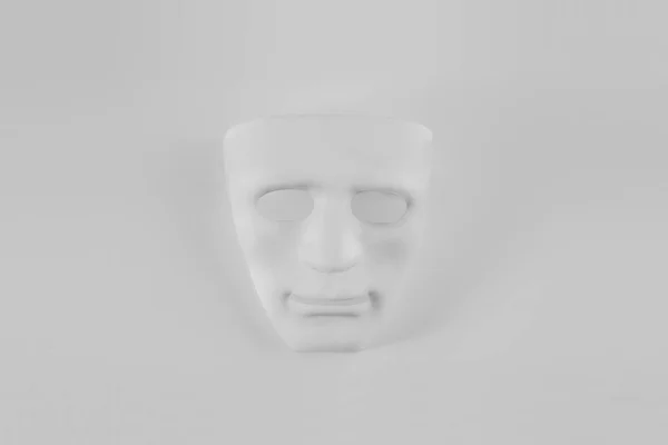 Ludzki Maska Biały Białym Tle Miękkie Szare Tło Renderowania — Zdjęcie stockowe