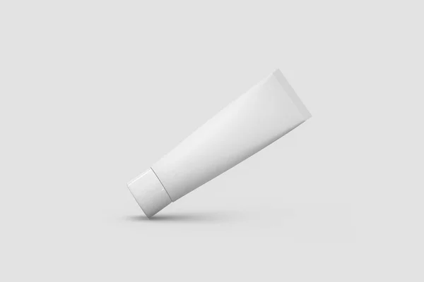 Wit Glanzend Plastic Buis Voor Geneeskunde Cosmetica Crème Gel Huidverzorging — Stockfoto