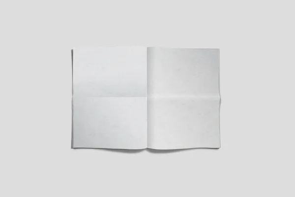 Blank Newspaper Mock Isolated Soft Gray Background Rendering — Stock Photo, Image
