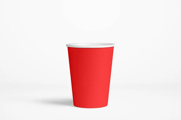 Paper Cup Mock Coffee Tea Isolated Soft Gray Background Can — Stock Photo, Image