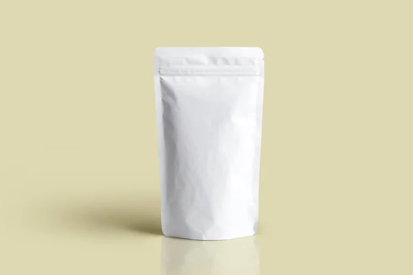 Sacchetto Carta Finto Isolato Sfondo Bianco Sacchetto Caffè Sacchetto Plastica — Foto Stock