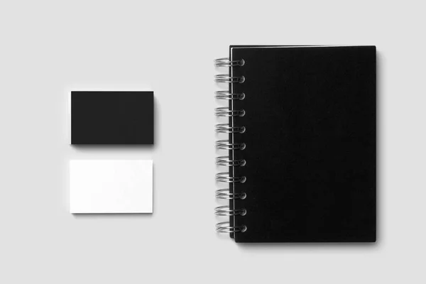 Boş Kartvizit Beyaz Üstünde Defter Yüksek Boyutu Mockup — Stok fotoğraf