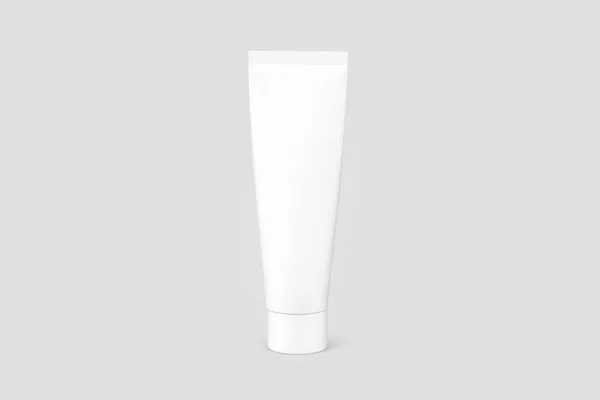 Tubo Plástico Lustroso Branco Para Creme Medicina Cosméticos Gel Cuidados — Fotografia de Stock