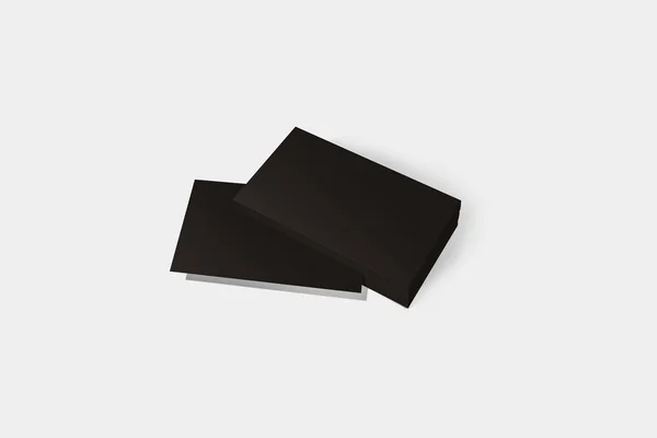 Schwarze Visitenkarten Attrappe Auf Weichem Grauen Hintergrund Rendering — Stockfoto