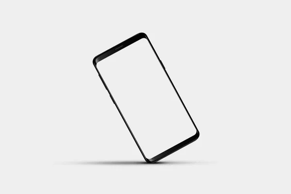 Smart Phone Con Schermo Vuoto Isolato Sfondo Bianco Rendering — Foto Stock
