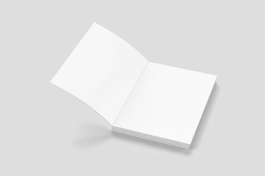 Boş kapak dergi, kitap, kitapçık, beyaz arka plan üzerinde izole broşür. Şablon hazır tasarımınız için alay. 3D render