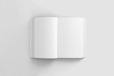 Dergi, kitap, kitapçık, beyaz arka plan üzerinde izole broşür gerçekçi boş sert kapak. Şablon hazır tasarımınız için alay. 3D render.