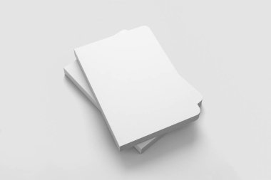 Dergi, kitap, kitapçık, beyaz arka plan üzerinde izole broşür gerçekçi boş sert kapak. Şablon hazır tasarımınız için alay. 3D render.