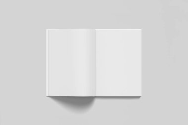 Dergi, kitap, kitapçık, beyaz arka plan üzerinde izole broşür gerçekçi boş sert kapak. Şablon hazır tasarımınız için alay. 3D render.