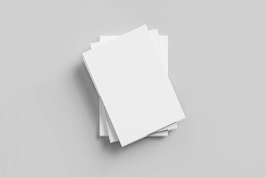 Dergi, kitap, kitapçık, beyaz arka plan üzerinde izole broşür gerçekçi boş sert kapak. Şablon hazır tasarımınız için alay. 3D render.