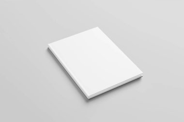 Dergi, kitap, kitapçık, beyaz arka plan üzerinde izole broşür gerçekçi boş sert kapak. Şablon hazır tasarımınız için alay. 3D render.