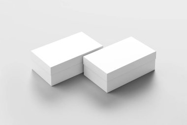 Gerçekçi beyaz boş ayakkabı yumuşak gri arka plan üzerinde izole kutu. Mock-up design.3d işleme için.
