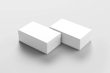 Gerçekçi beyaz boş ayakkabı yumuşak gri arka plan üzerinde izole kutu. Mock-up design.3d işleme için.