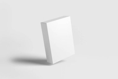 Gerçekçi beyaz boş karton beyaz arka plan üzerinde izole kutu. Mock-up kolay değişiklik renklere. Tasarımınız için hazır. 3D render.