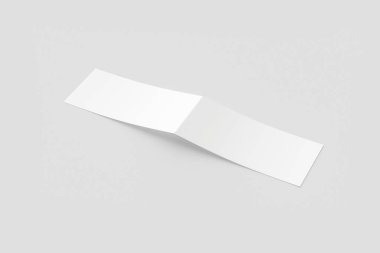 Beyaz şablonu için sahte kadar boş manzara broşür ve sunum üzerinde izole yumuşak gri arka plan tasarlamak. 3D render.