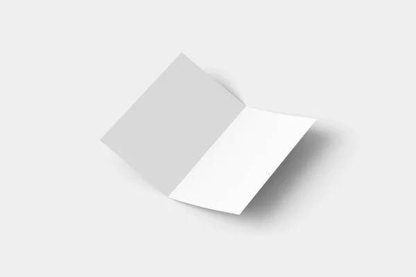 Fold Half Fold Brochure Mock Isolated Soft Gray Background Rendering — Stock Photo, Image